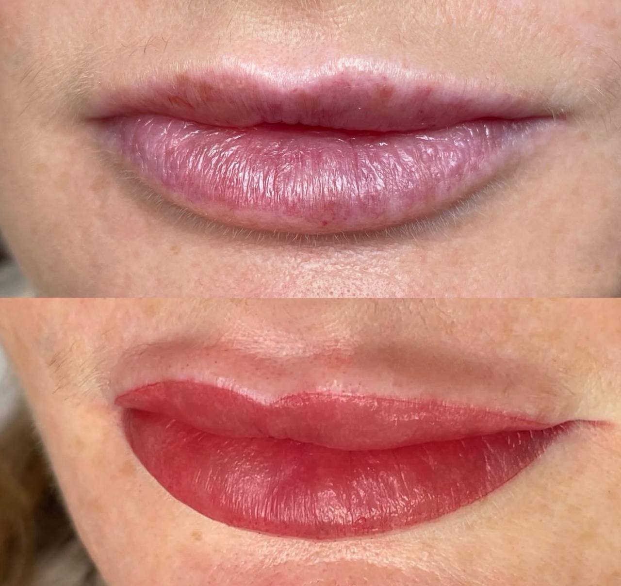 Lip Blush Micropigmentation — before and after